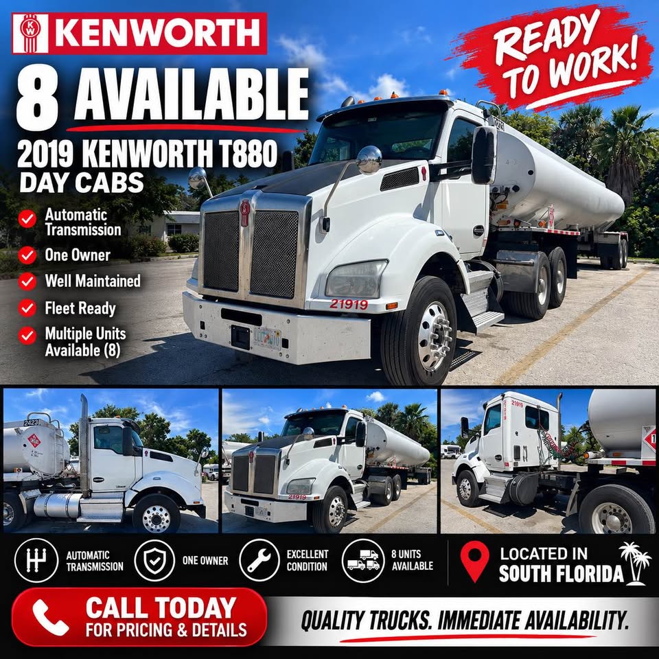 2019 Kenworth T880 day cab heavy hauler truck for sale in Fort Lauderdale FL – photo 8